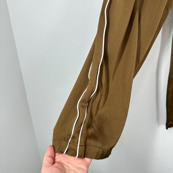 Brown Women's Track Pants with White Stripe - Picture 6 of 10